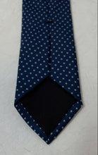 Load image into Gallery viewer, Hugo Boss Mens Blue Dotted Adjustable Keeper Loop Pointed Necktie