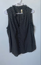 Load image into Gallery viewer, Banana Republic Womens Black White Check Sleeveless Button Front Blouse Top Sz L