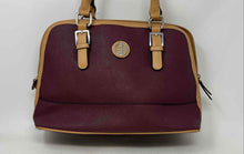 Load image into Gallery viewer, Giani Bernini Womens Saffiano Dome Brown Dark Red Double Handle Satchel Handbag