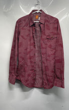 Load image into Gallery viewer, Hugo Boss Mens Red Diamond Print Long Sleeve Collared Button-Up Shirt Size S
