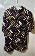 Load image into Gallery viewer, Express Mens Multicolor Geometric Short Sleeve Collared Button-Up Shirt Size M