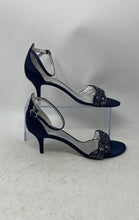 Load image into Gallery viewer, Adrianna Papell Womens Aerin Blue Beaded Evening Ankle Strap Sandals Size 8.5M
