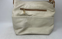 Load image into Gallery viewer, Valentina Womens Beige Pebbled Leather Inner Pockets Shoulder Hobo Bag