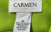 Load image into Gallery viewer, Carmen Marc Valvo Womens Green Long Sleeve Pullover Blouse Top Size XL
