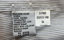 Load image into Gallery viewer, Perry Ellis Portfolio Mens Blue White Striped French Cuff Dress Shirt Size 16.5