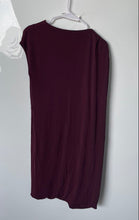 Load image into Gallery viewer, Hugo Boss Womens Burgundy Cap Sleeve Cowl Neck Mini Dress Size L Missing Belt