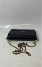Load image into Gallery viewer, Calvin Klein Womens Black Gold-Tone Leather Chain Strap Crossbody Bag Worn