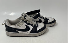 Load image into Gallery viewer, Nike Boys Court Borough Low Recraft White Black Leather Sneakers Shoes Size 1Y