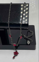 Load image into Gallery viewer, Authentic Givenchy Women's Gunmetal Red Crystal Accent Necklace