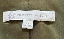 Load image into Gallery viewer, Preston & York Womens Green Long Sleeve Notch Lapel Two-Button Blazer Size 12