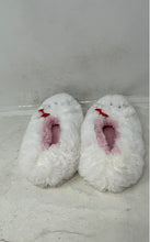 Load image into Gallery viewer, Sanrio Womens White Pink Hello Kitty Winter Warm Fluffy Slip-On Slippers