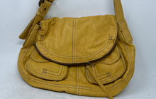 Load image into Gallery viewer, Lucky Brand Womens Yellow Leather Adjustable Strap Inner Pocket Shoulder Purse