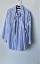 Load image into Gallery viewer, Tommy Hilfiger Mens Blue Check Printed Long Sleeve Dress Shirt Size 16 1/2