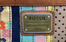 Load image into Gallery viewer, Authentic Fossil Womens Brown Multicolor Printed Patchwork Coin Wallet