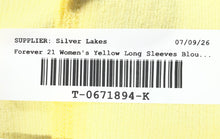Load image into Gallery viewer, Forever 21 Womens Yellow Long Sleeve Henley Neck Ribbed Cropped Blouse Top Sz S