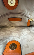 Load image into Gallery viewer, Michael Kors Womens Brown Orange Signature Adjustable Strap Shoulder Bag