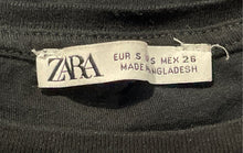 Load image into Gallery viewer, Zara Womens Black Short Casual Sleeve Round Neck Pullover T-Shirt Size Small