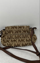 Load image into Gallery viewer, Michael Kors Womens Brown Signature Print Adjustable Strap Crossbody Bag