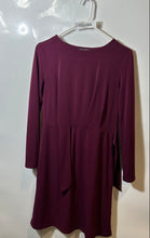 Load image into Gallery viewer, Banana Republic Womens Burgundy Long Sleeve Belted Sheath Dress Size XS