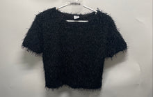 Load image into Gallery viewer, Zara Womens Black Short Sleeve Round Neck Regular Fit Cropped Blouse Top Size 10