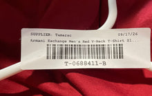 Load image into Gallery viewer, Armani Exchange Mens Red Short Sleeve V-Neck Slim Fit Pullover T-Shirt Size M