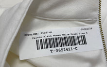 Load image into Gallery viewer, Calvin Klein Womens White Long Sleeve Back-Zip Tie Neck A-Line Dress Sz 6 W/ Tag