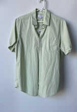 Load image into Gallery viewer, Calvin Klein Mens Green Printed Cotton Short Sleeve Button-Up Shirt Size Medium