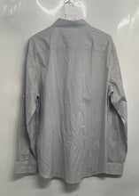 Load image into Gallery viewer, Calvin Klein Mens Gray White Gingham Long Sleeve Slim Fit Button-Up Shirt Size L