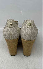 Load image into Gallery viewer, Michael Kors Womens Beige Signature Print Wedge Platform Sandals Size 9.5M