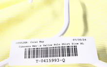 Load image into Gallery viewer, Cubavera Mens Yellow Short Sleeve Collared 2-Button Golf Polo Shirt Size XL