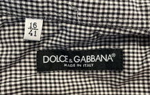 Load image into Gallery viewer, Authentic Dolce & Gabbana Mens Black White Gingham Cotton Dress Shirt Size 16/41