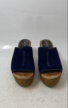 Load image into Gallery viewer, Californians Womens Martha Blue Wedge Heel Slip-On Espadrille Sandals Size 39
