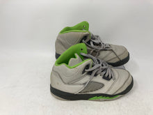 Load image into Gallery viewer, Nike Boys Jordan 5 Retro DQ3735-003 Gray Green Lace-Up Sneaker Shoes Size 2Y