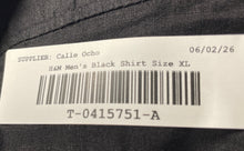 Load image into Gallery viewer, H&M Mens Black Spread Collar Chest Pocket Long Sleeve Button-Up Shirt Size XL