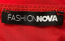 Load image into Gallery viewer, Fashion Nova Womens Red Long Sleeve Off The Shoulder Ruched Mini Dress No Size