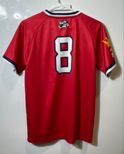 Load image into Gallery viewer, Decker Mens Red Short Sleeve Tornadoes #8 Sport Jersey Size Small