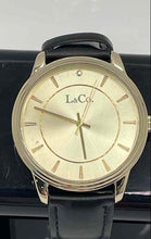 Load image into Gallery viewer, L &Co. Men's Quartz Analog Watch Gold Tone Case Black Strap Model 1905
