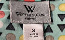 Load image into Gallery viewer, Worthington Womens Multicolor Geometric Cowl Neck Pullover Blouse Top Size Small