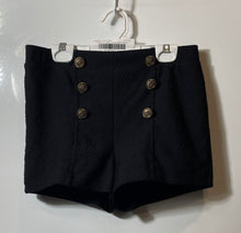 Load image into Gallery viewer, Forever 21 Womens Black Decorative Gold Buttons Sailor Shorts Size Medium