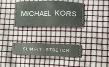 Load image into Gallery viewer, Michael Kors Mens White Printed Long Sleeve Dress Shirt Size Large
