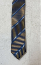 Load image into Gallery viewer, Umberto Frasi Mens Brown Blue Handmade Designer Tie & Cufflinks Set With Box