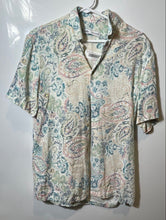 Load image into Gallery viewer, Zara Mens Multicolor Printed Short Sleeve Collared Button-Up Shirt Size Medium