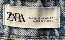 Load image into Gallery viewer, Zara Womens Blue Denim 5 Pocket Design Distressed High-Rise Straight Jeans Sz 4