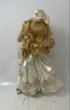 Load image into Gallery viewer, Curly Blonde Hair Blue Eyes Decorative Childrens Porcelain Doll With Outfit