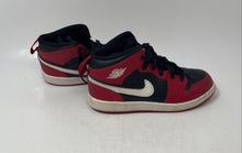 Load image into Gallery viewer, Nike Kids Air Jordan 1 Mid Red Black White Lace-Up Sneaker Shoes Size 3Y