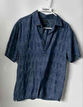Load image into Gallery viewer, Banana Republic Mens Blue Print Collared Short Sleeve Button-Up Shirt Size Large