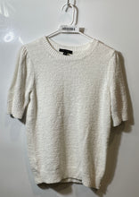 Load image into Gallery viewer, Ann Taylor Womens White Knitted Short Sleeve Crew Neck Pullover Sweater Size M