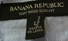 Load image into Gallery viewer, Banana Republic Mens Orange Plaid Soft Wash Slim Fit Button-Up Shirt Size L