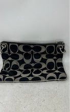 Load image into Gallery viewer, Coach Womens Poppy Black Silver Signature Double Zip Shoulder Bag No Strap