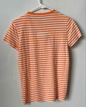 Load image into Gallery viewer, Polo Ralph Lauren Womens Orange White Striped Print Pullover T-Shirt Size S